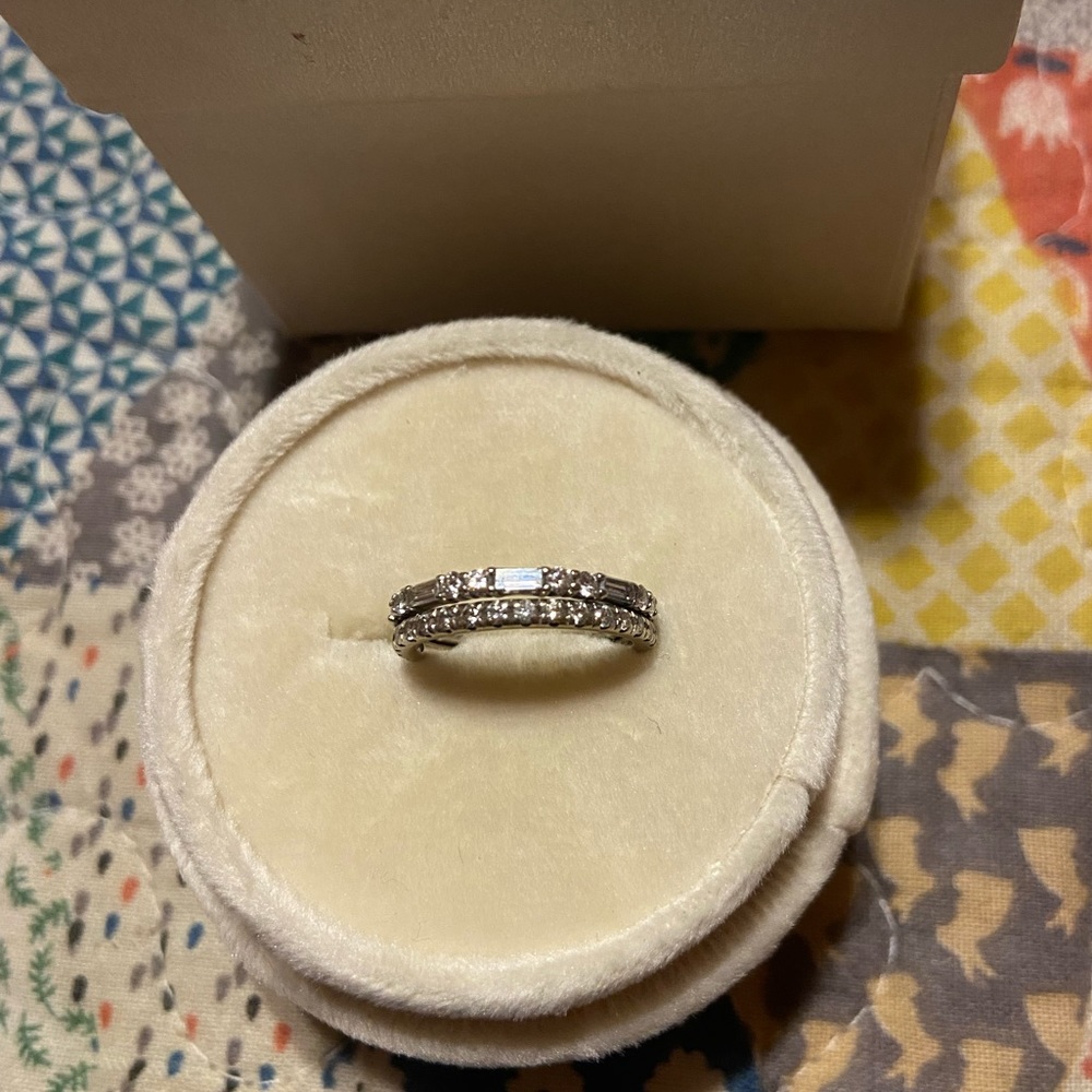 Diamond white gold anniversary bands